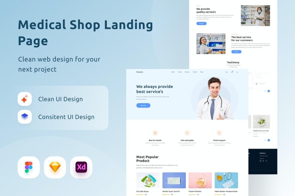 医疗商店登陆网站页面设计模板