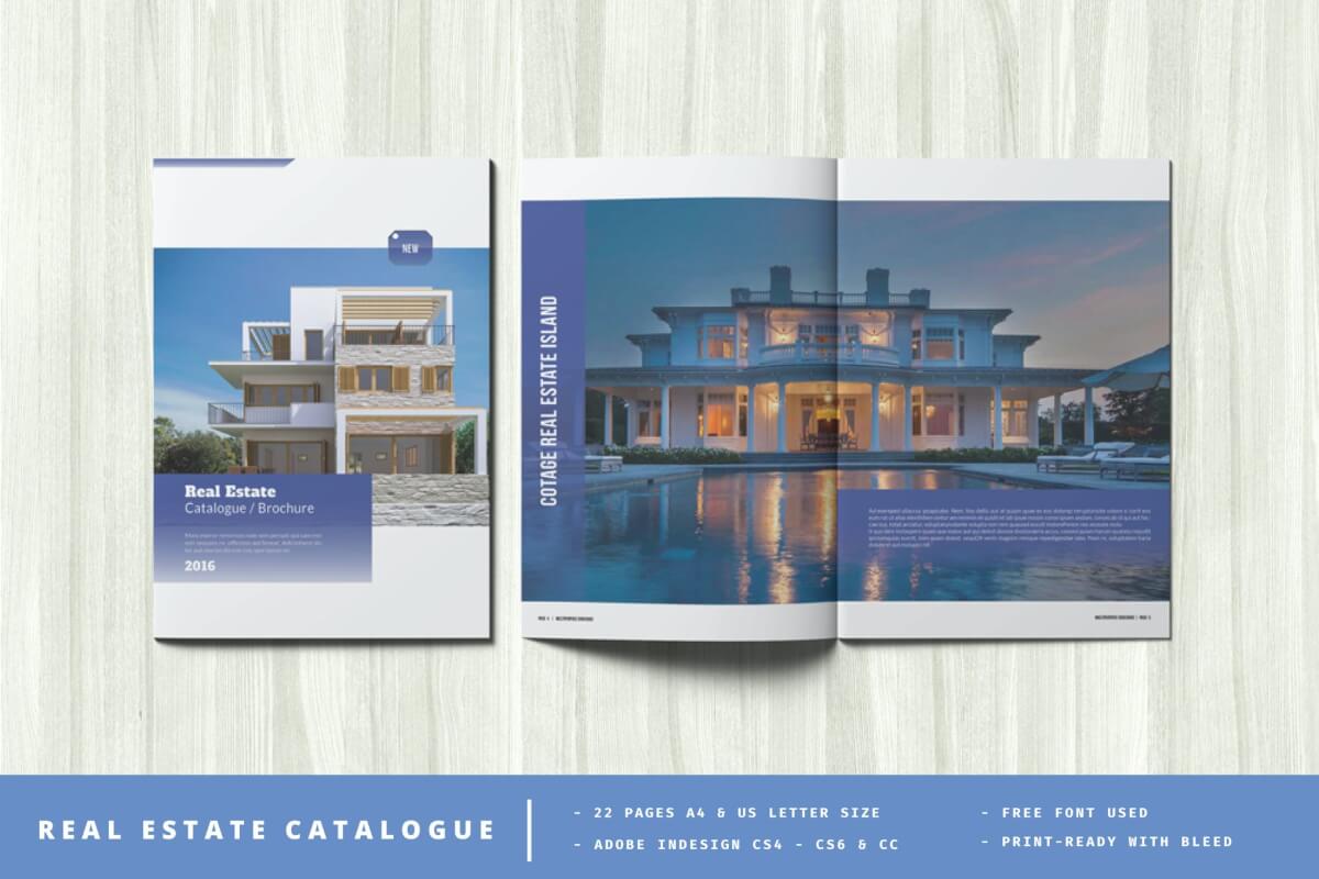 蓝色创意高档房地产企业画册手册