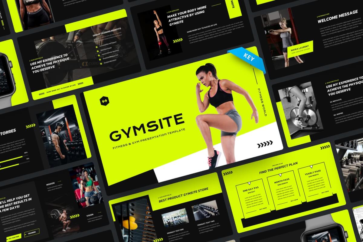 Gymsite-健身和健身房主题演讲keynote模板