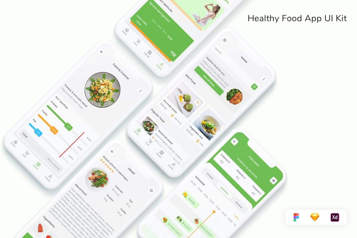 健康食品应用 UI 套件