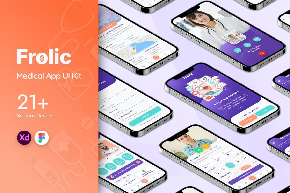 Frolic Medical 健康医疗 app UI 套件