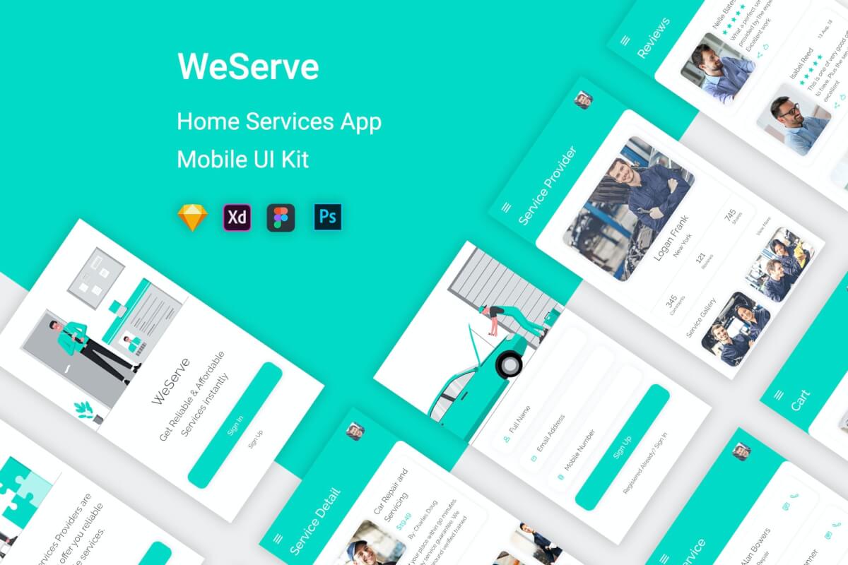 WeServe-家庭服务UI 套件模板
