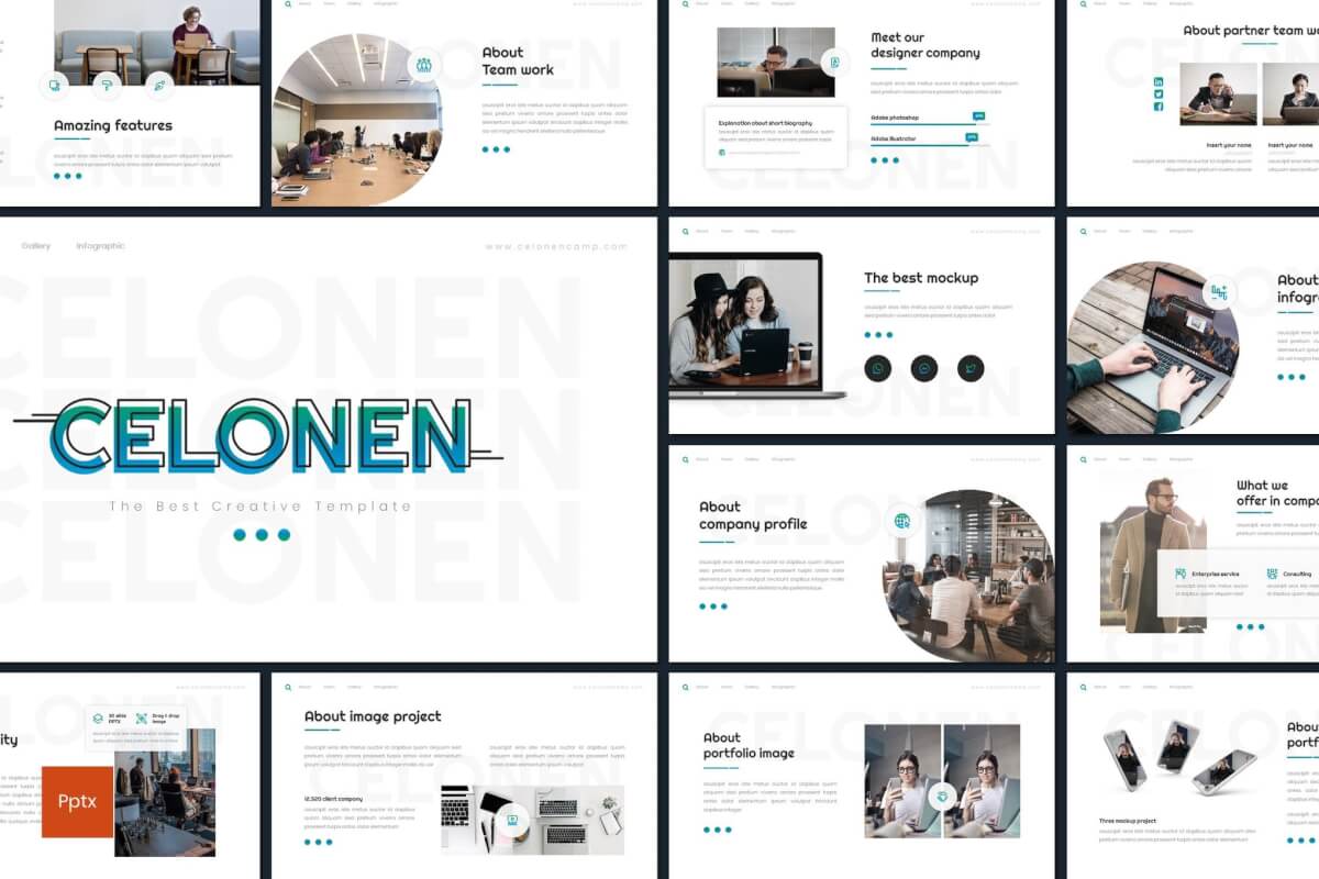 Celonen-创意企业简介PowerPoint模板
