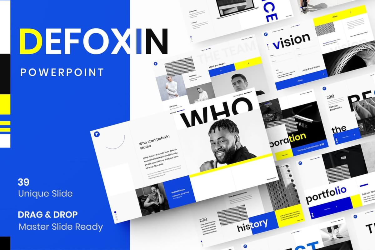 Defoxin–商业高端大气蓝色PowerPoint模板