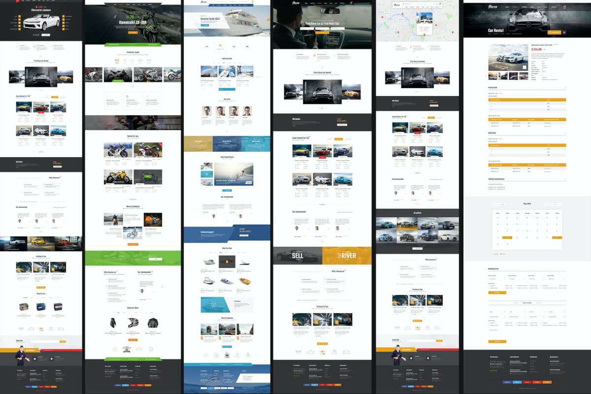 Ireca-多用途汽车租赁网站设计PSD模板