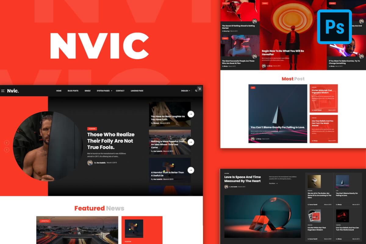 NVIC-红色博客网站设计模板