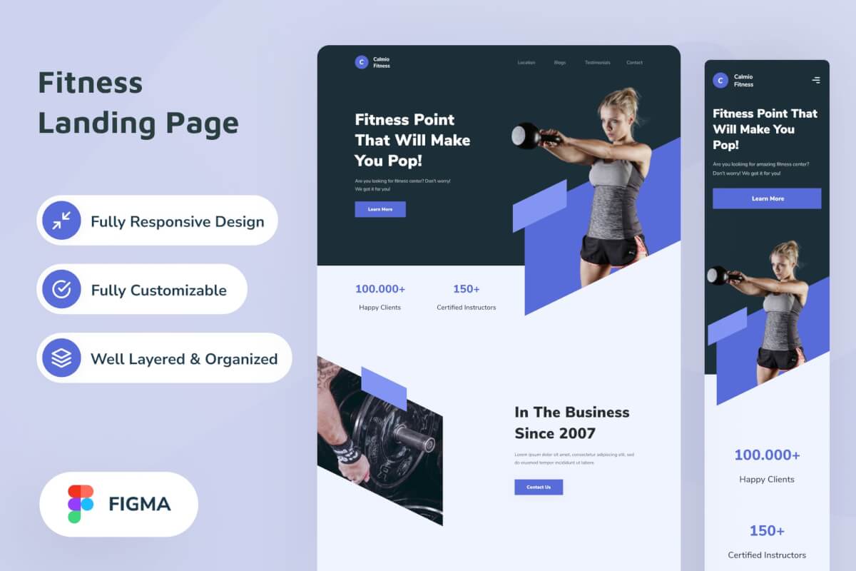 健身登陆页面Figma设计模板