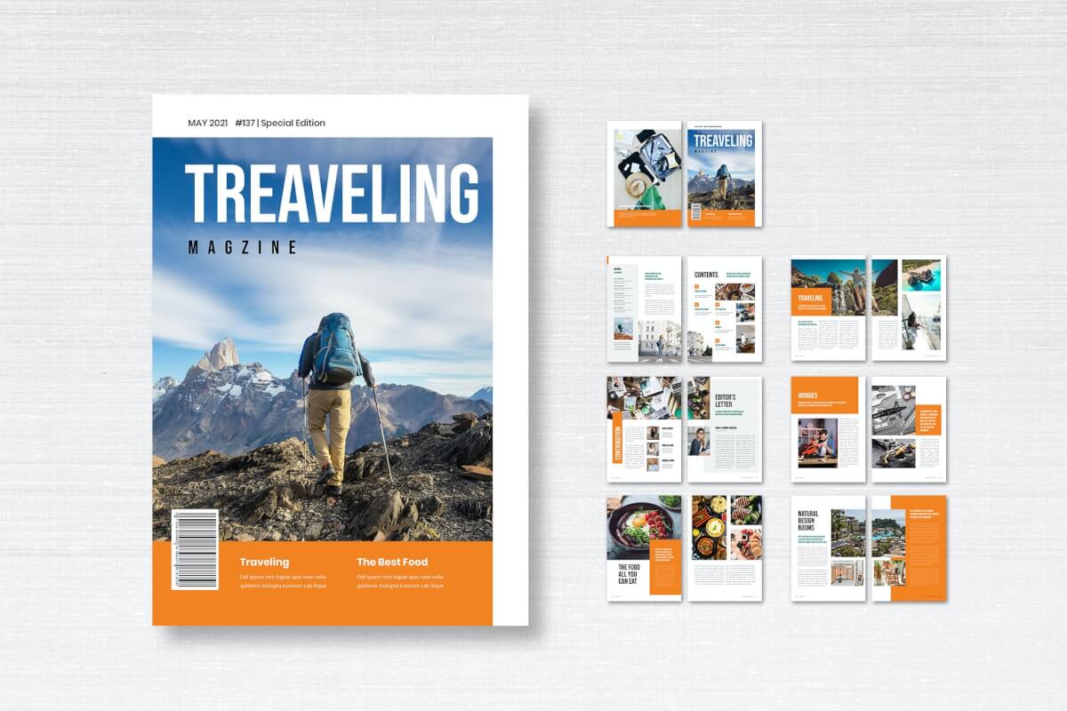 好看的旅游杂志手册模板