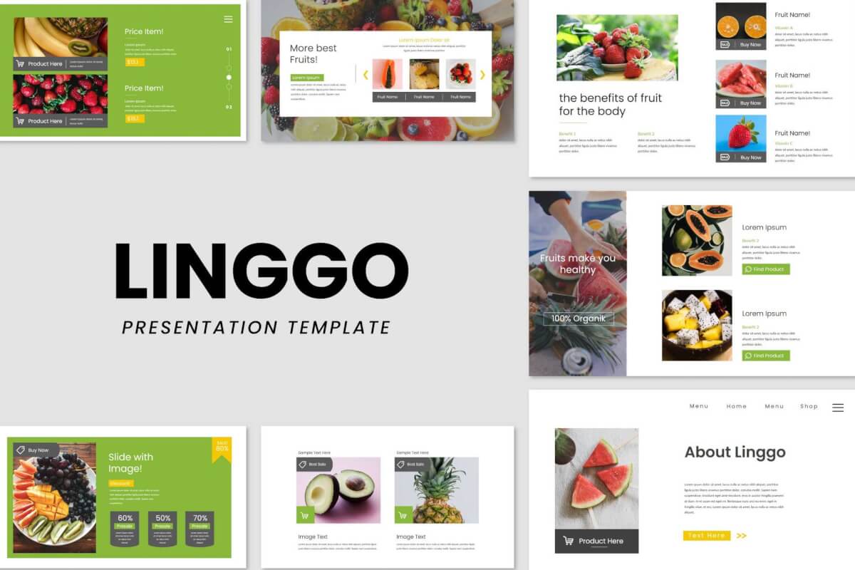 Linggo-绿色农产品宣传keynote模板