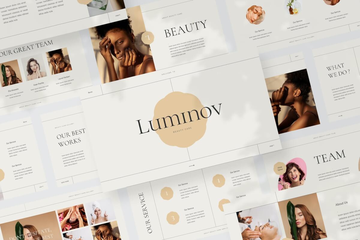 Luminov-美容护理演示PPT模板