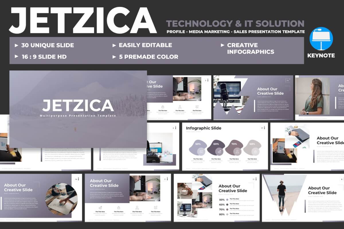 Jetzica-技术和 IT 解决方案主题演讲keynote模板