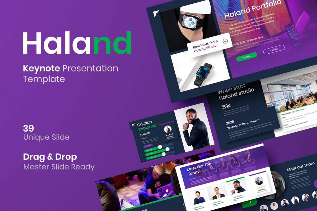 Haland-商业主题演讲keynote模板