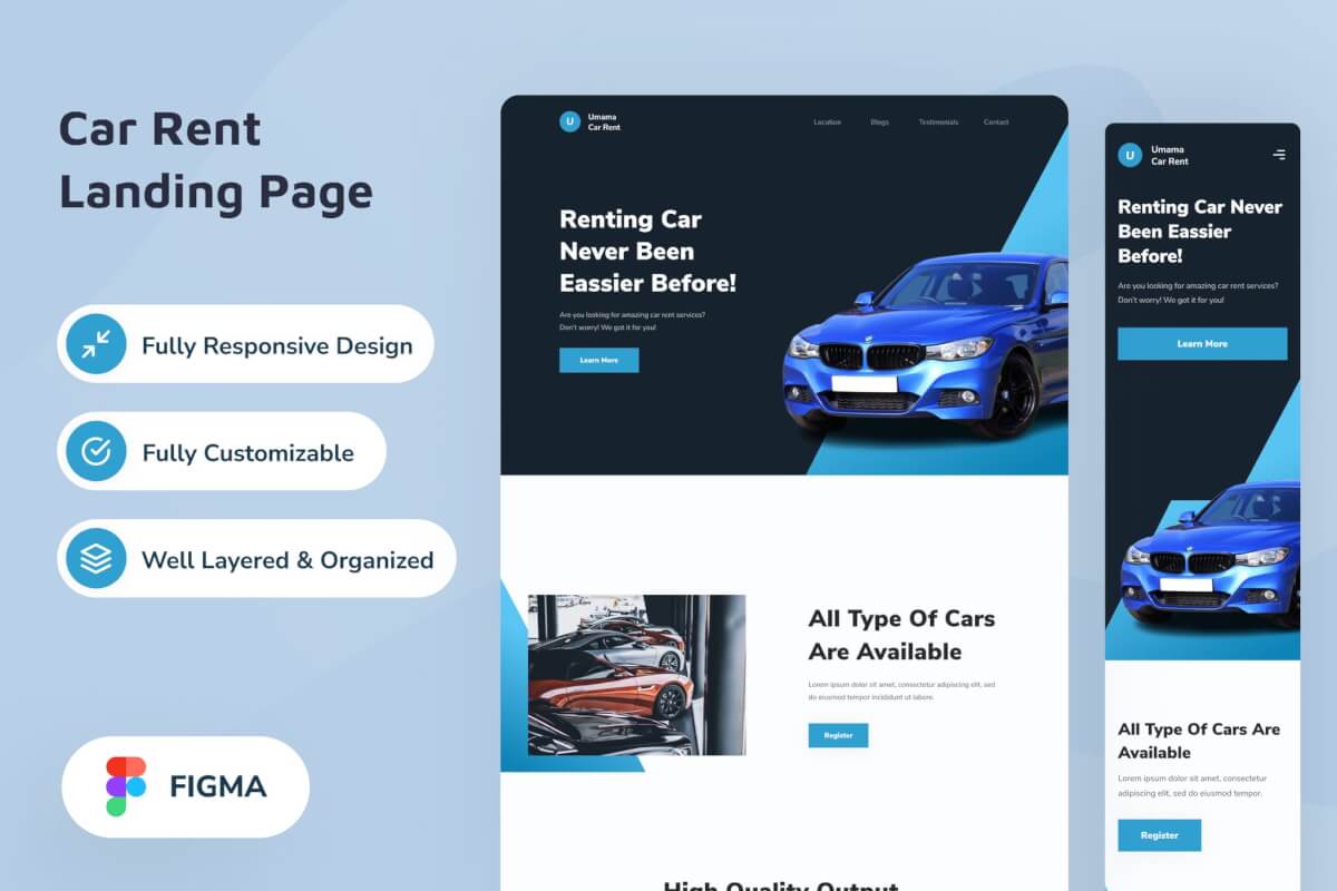 租车网页 Figma 模板