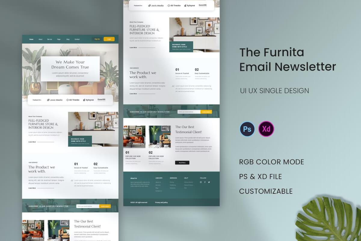 Furnita-电子邮件通讯网站设计模板