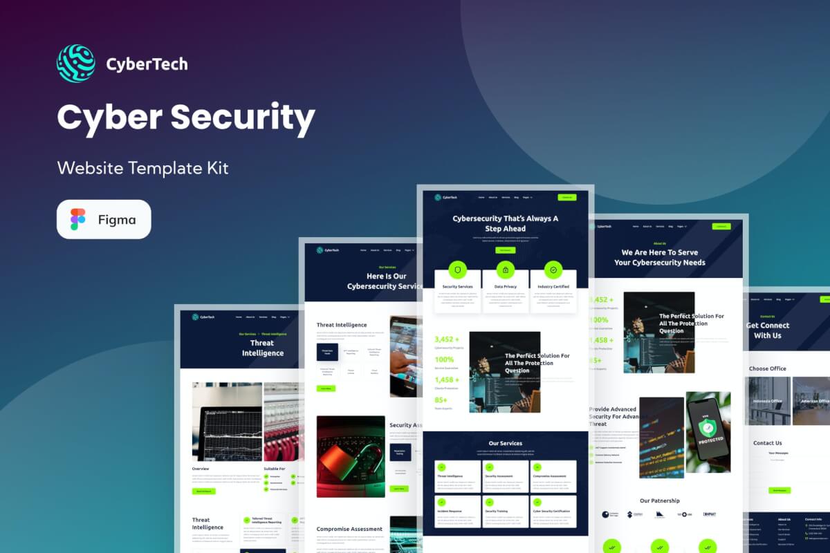 Cyber​​Tech-网络安全网站 Figma 模板
