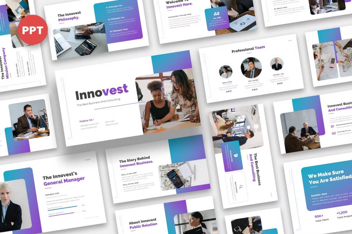 Innovest-商业与咨询简报PowerPoint模板
