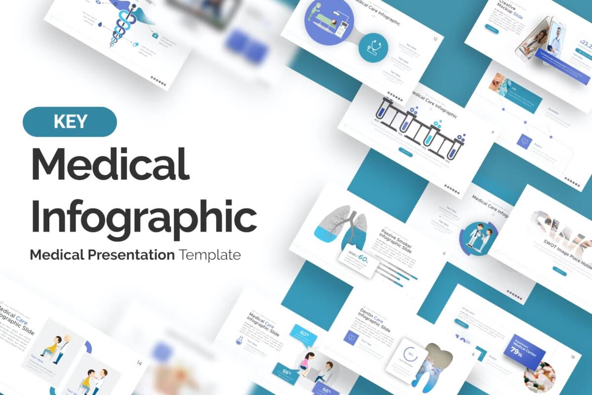 医疗信息图表主题演讲keynote模板