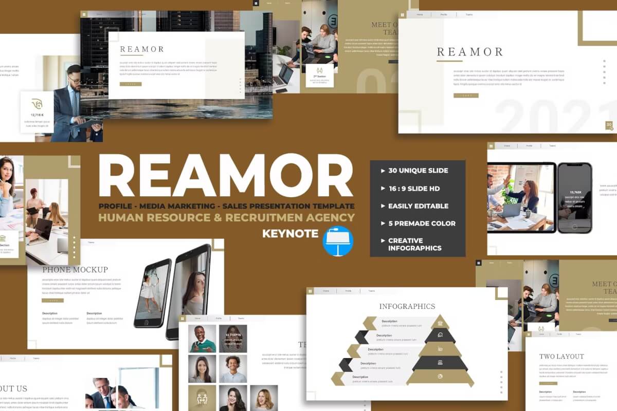 Reamor-人力资源与招聘主题演讲keynote模板