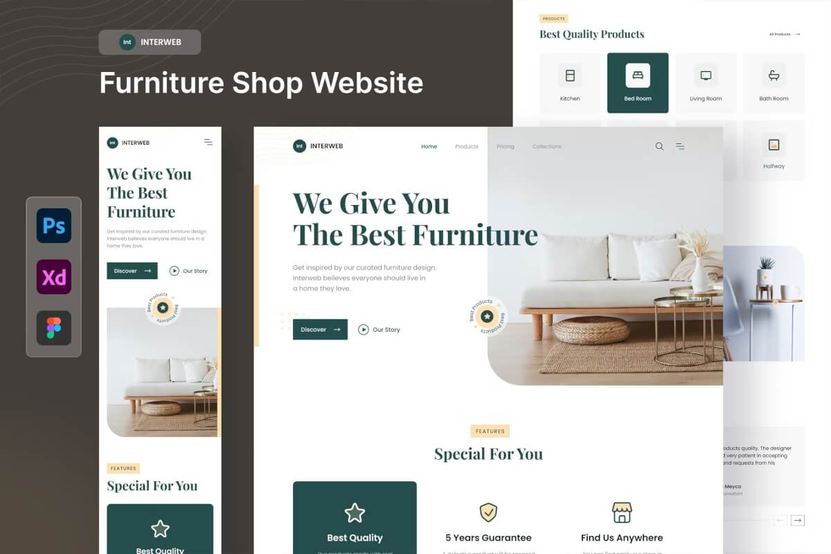 Interweb-家具店网站设计模板