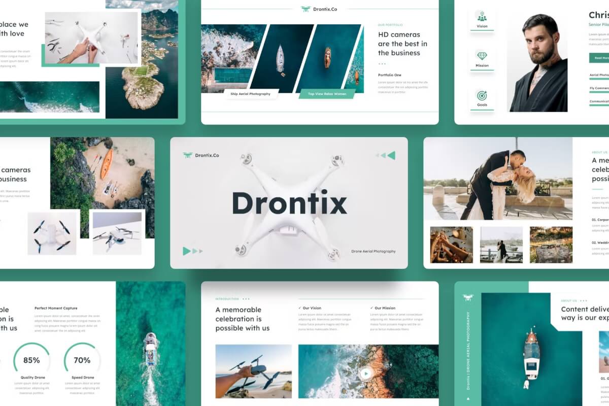 Drontix-无人机航拍PowerPoint模板