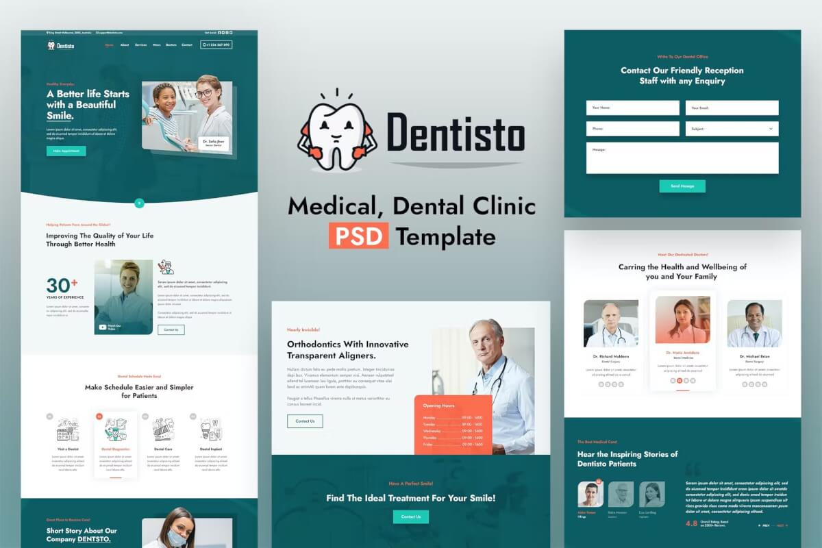 牙医和医疗 PSD设计模板