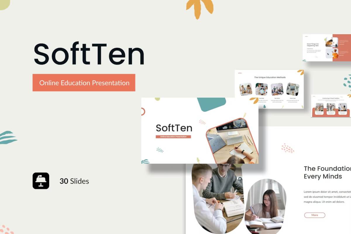 Soften-在线教育演示主题演讲PPT模板