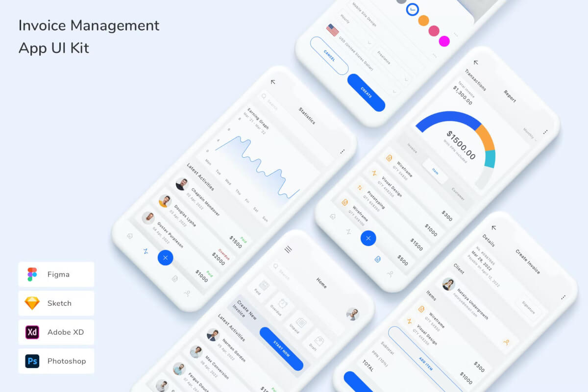 发票管理应用程序 UI 套件