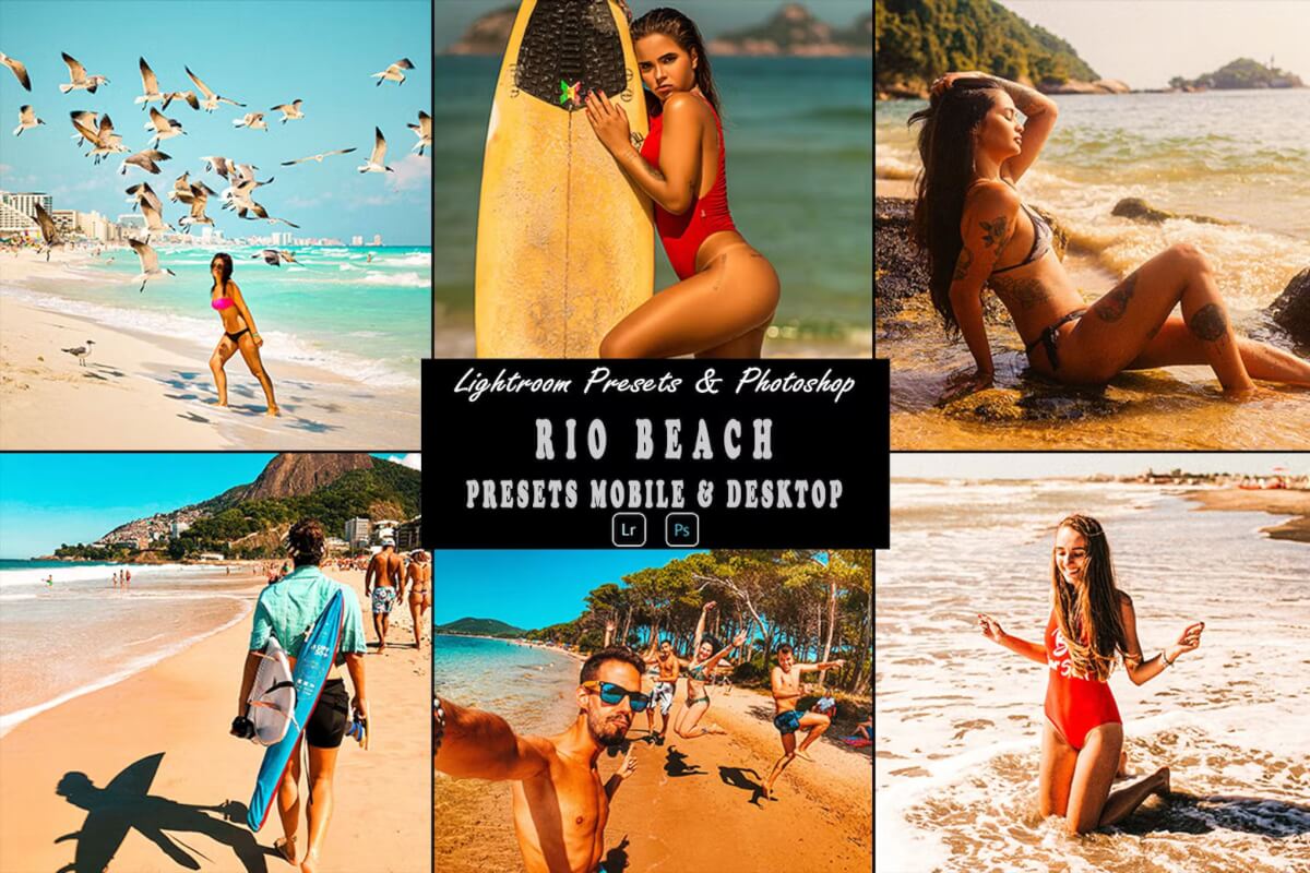 Rio Beach Tone Photoshop 动作和 Lightrom 预设