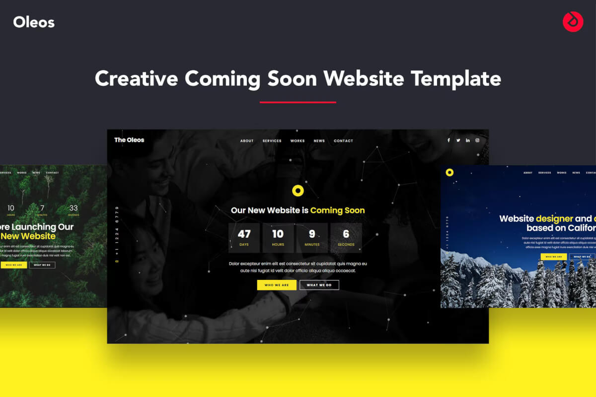 Oleos - Creative Coming Soon 网站模板