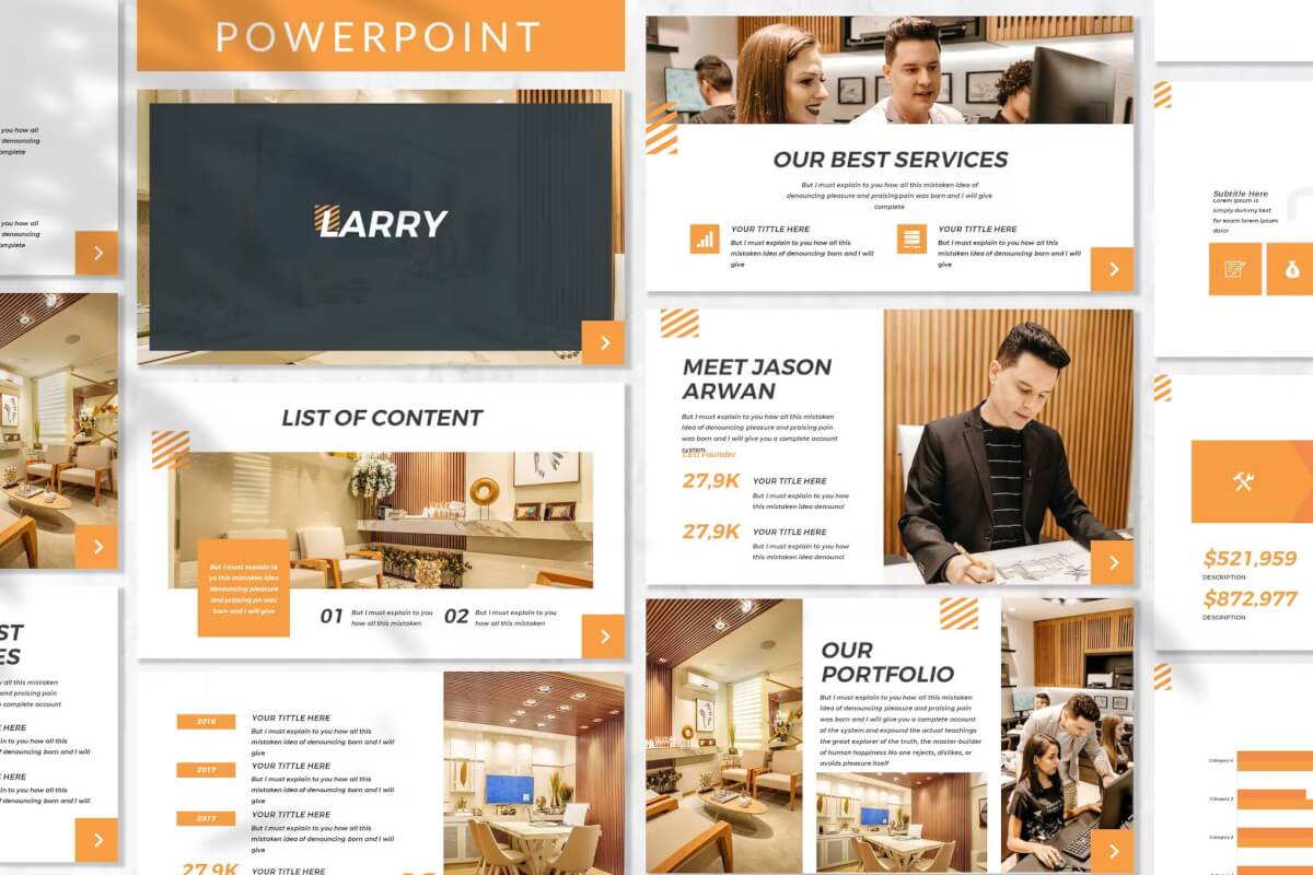 橙色商业PowerPoint模板