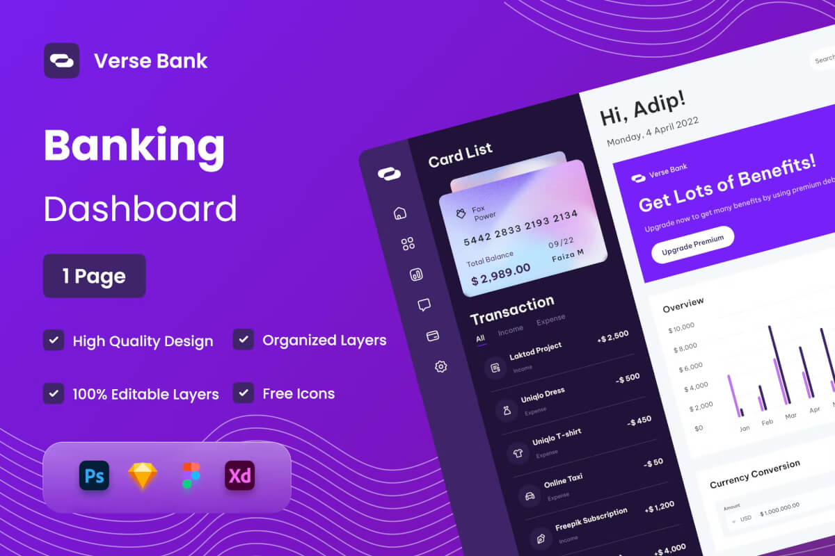 银行仪表板-UI设计