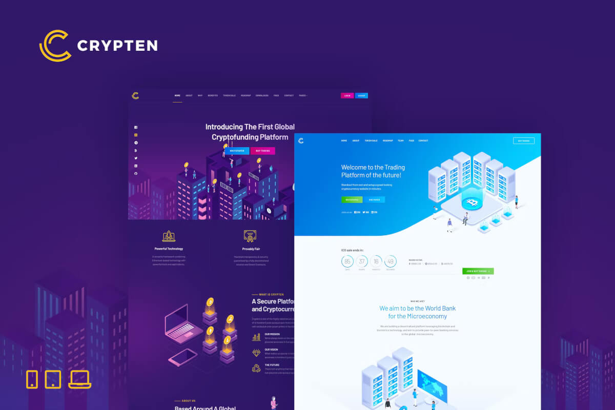 Crypten – 加密货币和 ICO HTML 模板