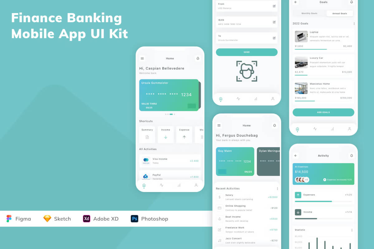 金融银行移动应用程序 UI 套件