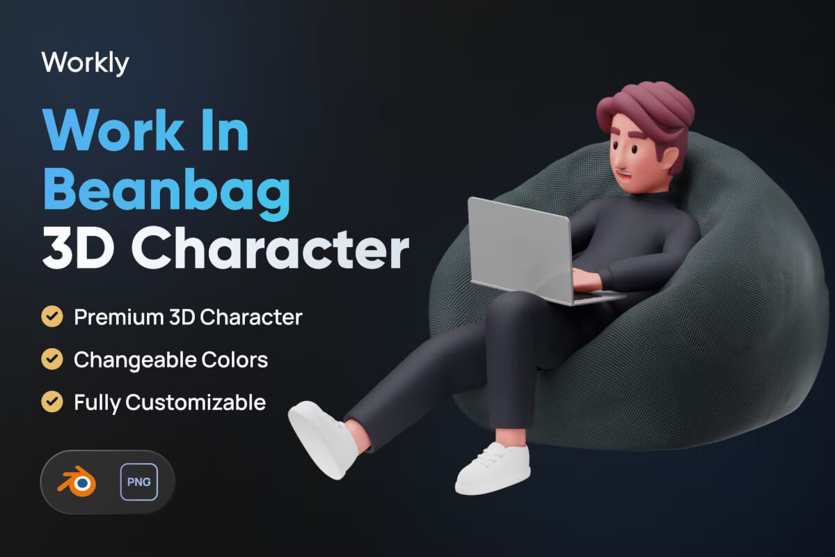 在 Beanbag 3D 角色中工作模型