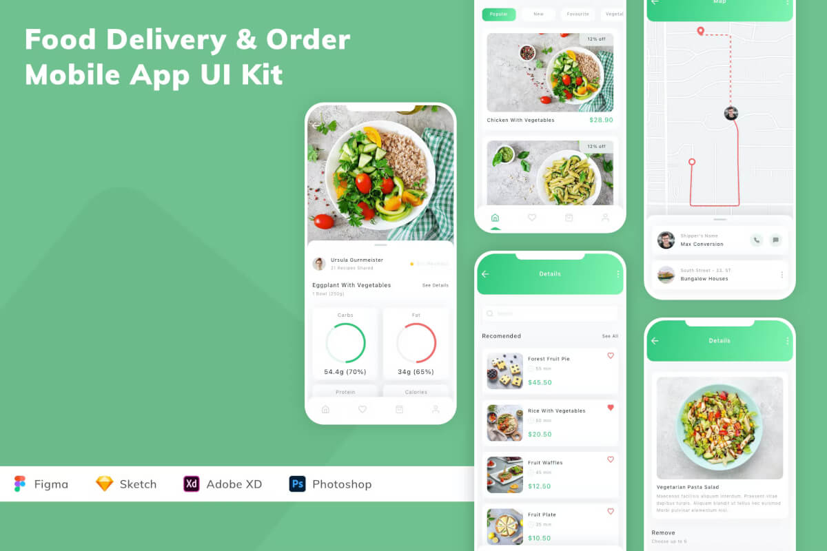 送餐和订购移动应用程序 UI 套件