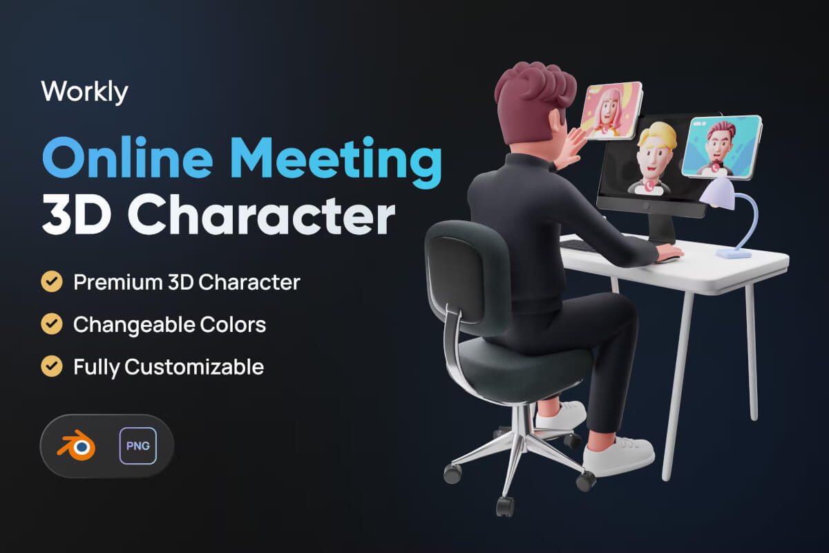 在线会议 3D 角色模型