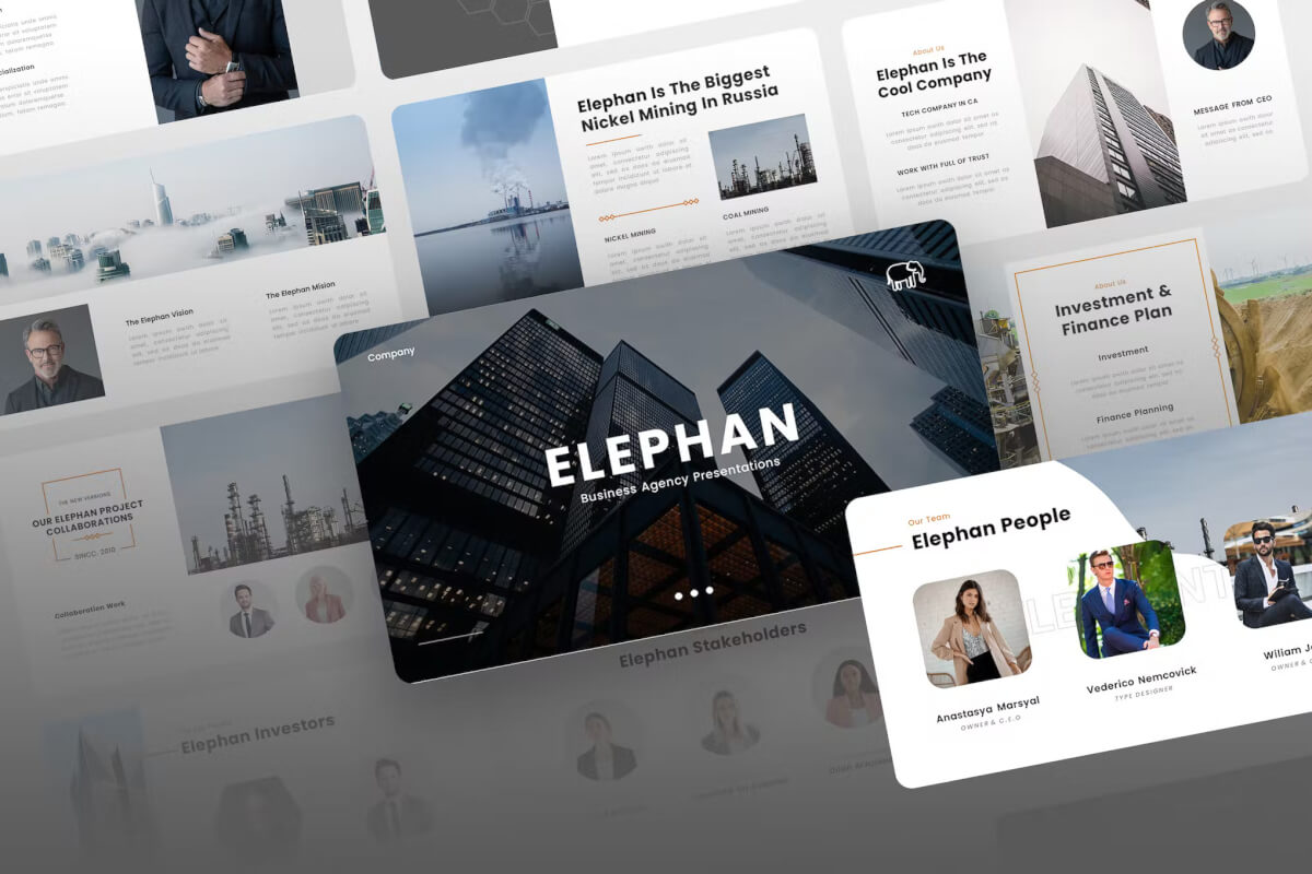 Elephan - 公司简介PowerPoint模板