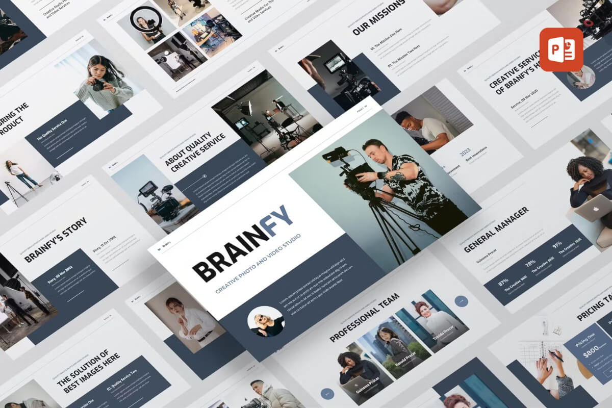 Brainfy - 照片视频工作室PowerPoint模板