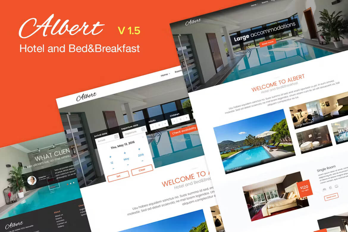 Albert - 酒店和住宿加早餐旅馆 HTML模板