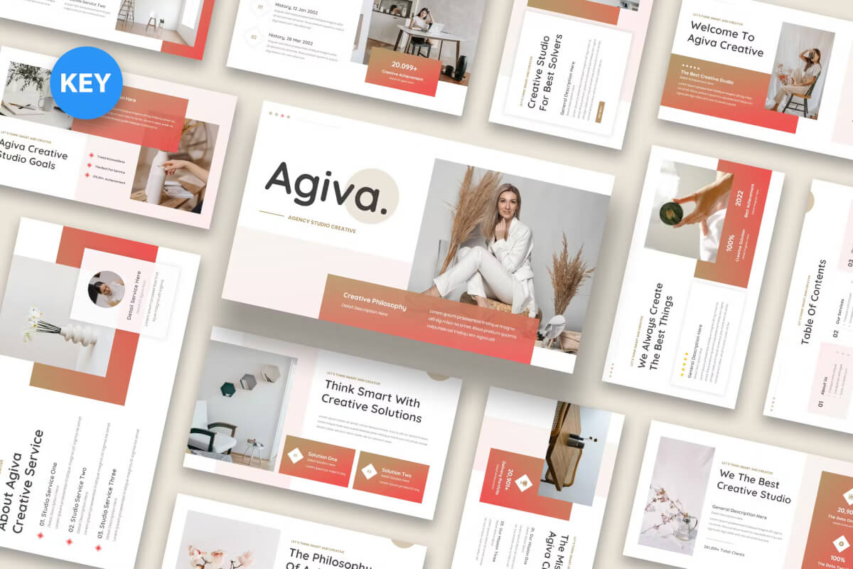 Agiva - Agency Studio 创意主题演讲 Keynote模板