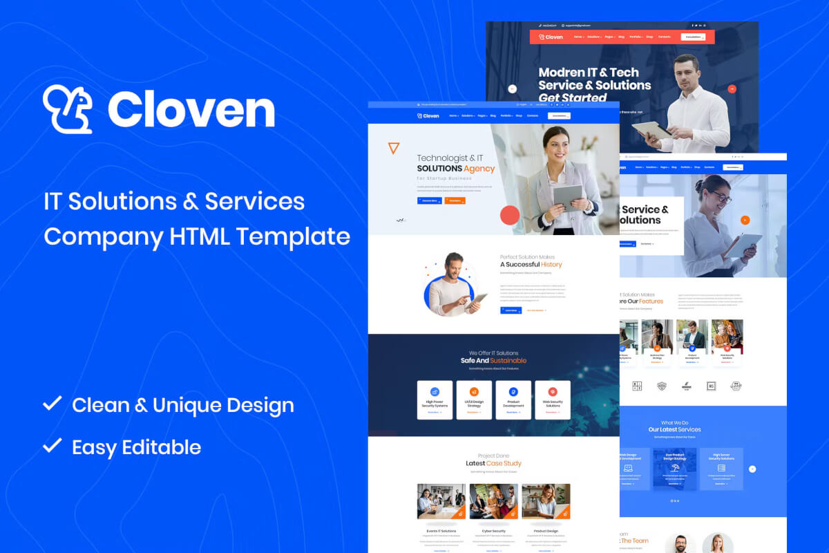 Cloven - IT 解决方案和服务 HTML5 模板