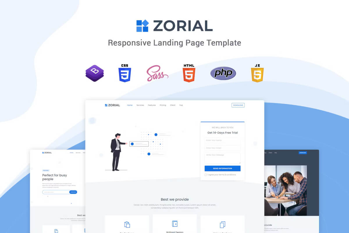 Zorial - 着陆页 HTML模板
