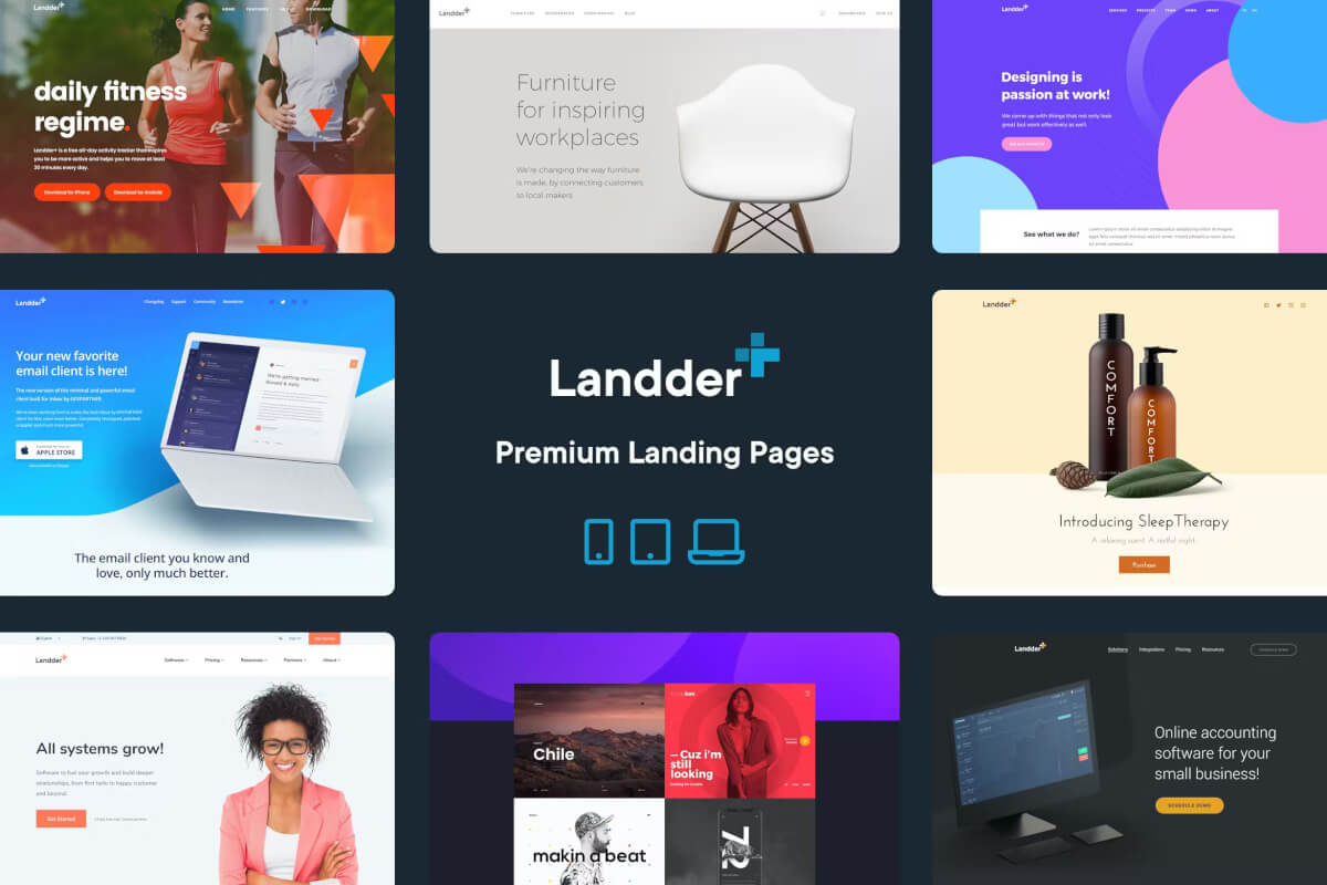 Landder+ – 潜在客户生成 HTML 登陆页面