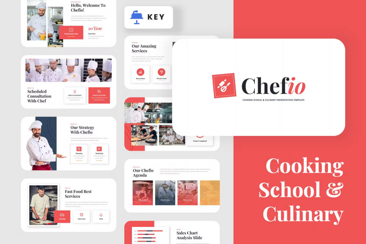 Chefio - 烹饪学校主题演讲 Keynote模板