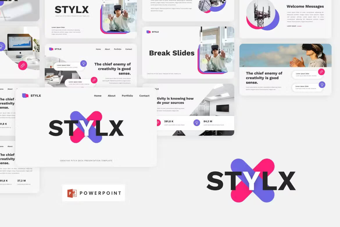 STYLX - Creative Pitch Deck Powerpoint 模板