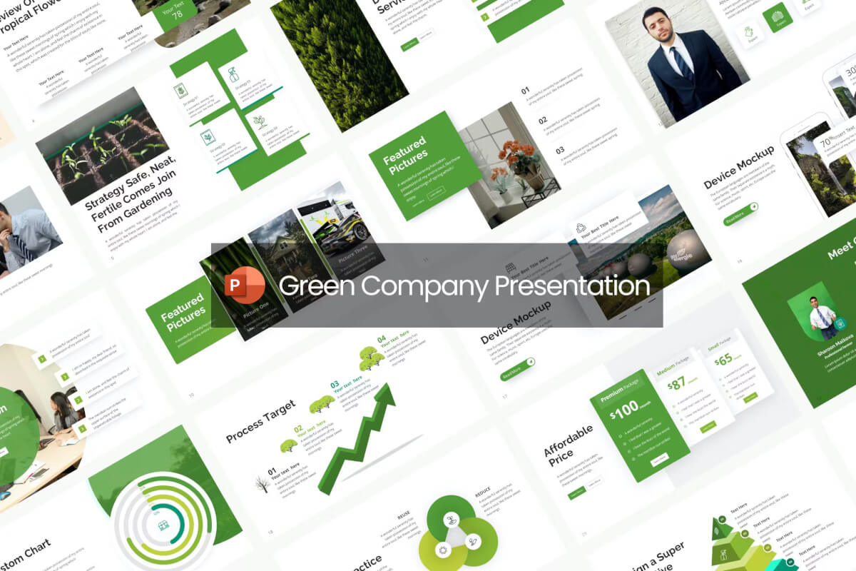 可持续发展绿色公司 PowerPoint 模板