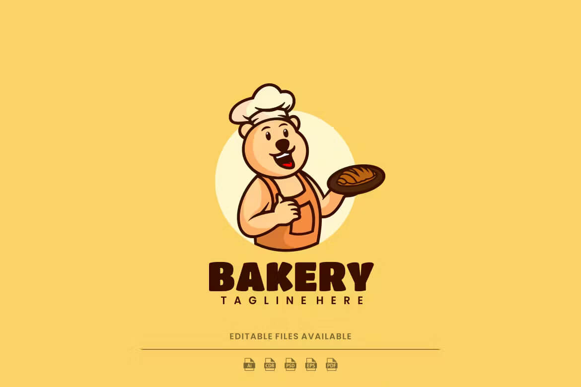面包店吉祥物卡通标志