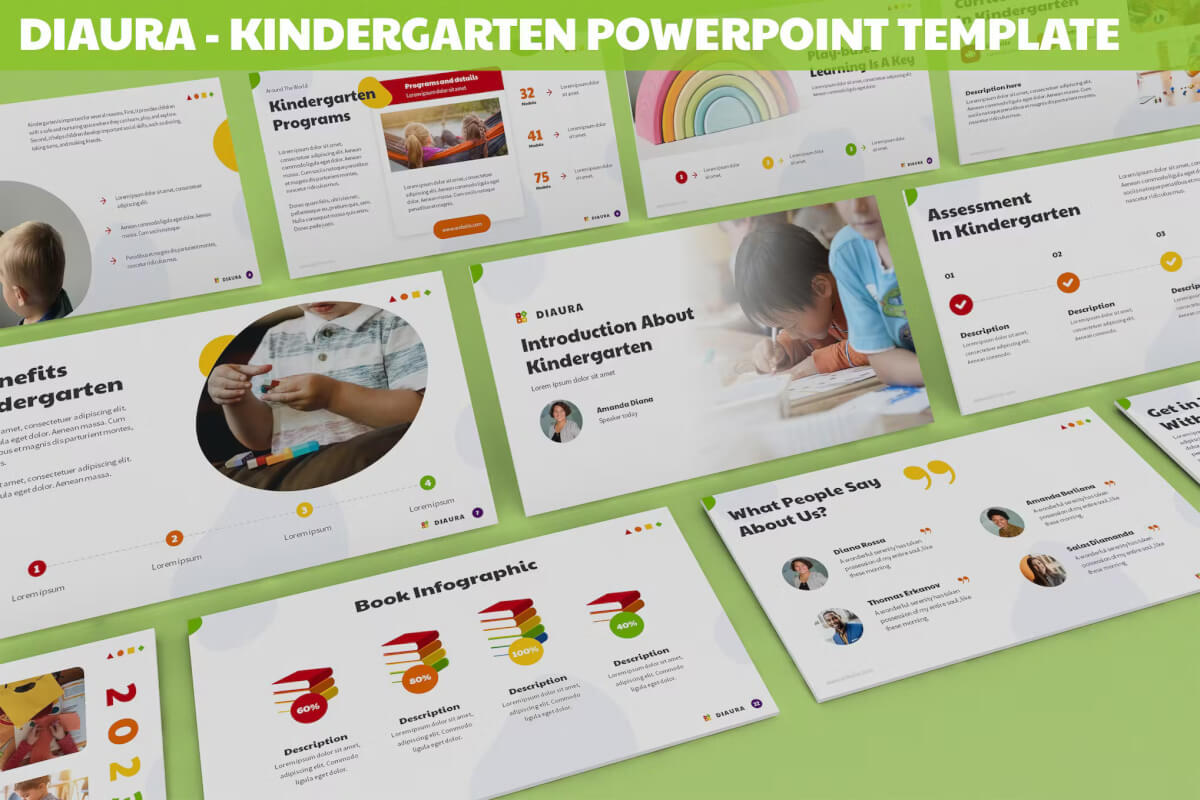 Diaura - 幼儿园 Powerpoint 模板