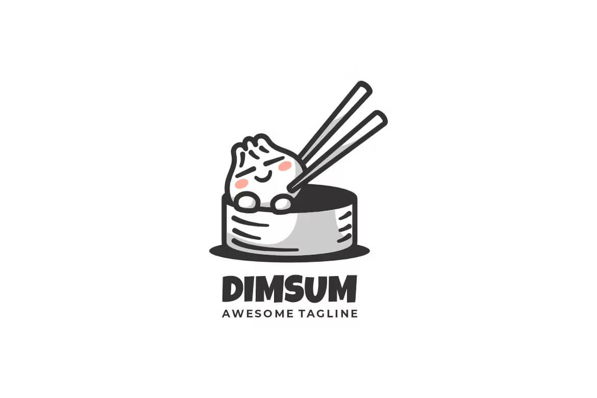 Dimsum 吉祥物卡通标志