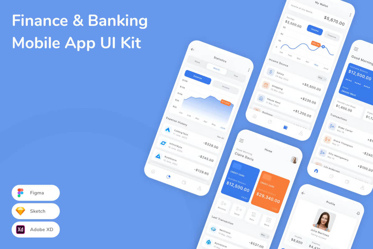 金融与银行移动应用 UI 套件